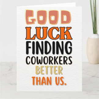 Remerciements Carte de départ amusante pour les femmes hommes, l