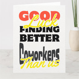 Remerciements Carte de départ de collègue drôle, aller humoristi