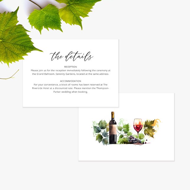 Remerciements Carte de détails du Mariage de script d'aquarelle  (Créateur téléchargé)