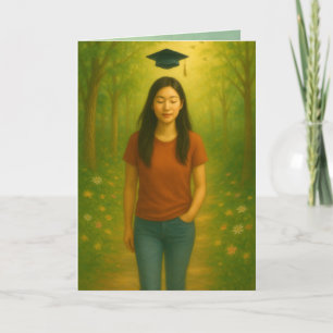 Remerciements Carte de diplôme pliée personnalisée Asiatique Fem