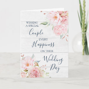 Remerciements Carte de félicitations de mariage florale rustique