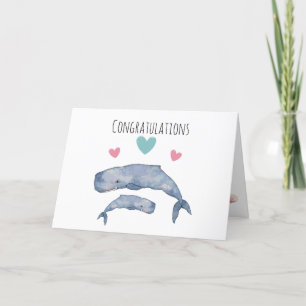 Remerciements Carte de félicitations pour la mère et la baleine 