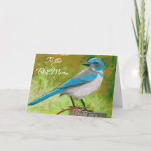 Carte de fête des mères Jay bleu