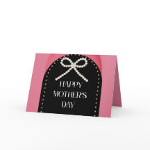 Carte de Fête des Mères Rose Or Noir 