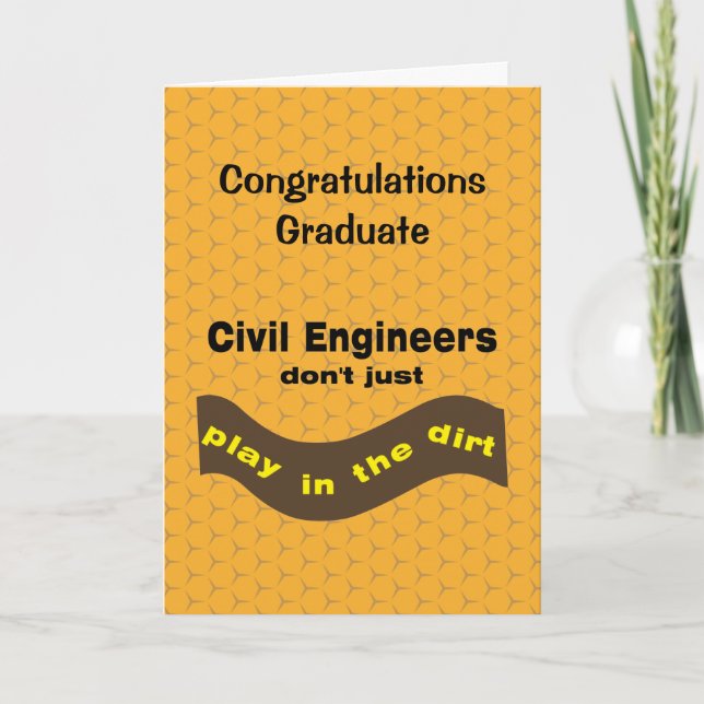 Remerciements Carte de fin d'études pour les ingénieurs civils (Devant)