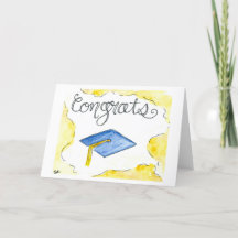 Carte de graduation aquarelle