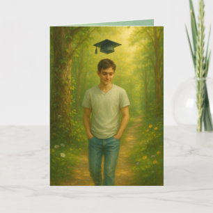 Remerciements Carte de graduation pliée personnalisée Homme avec