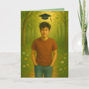 Remerciements Carte de graduation pliée personnalisée Homme Chev