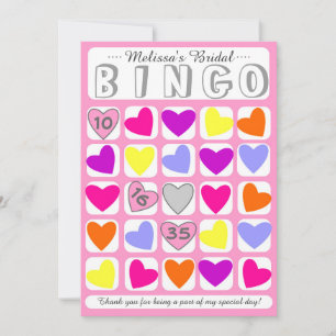 Remerciements Carte de jeu de bingo de mariage personnalisable