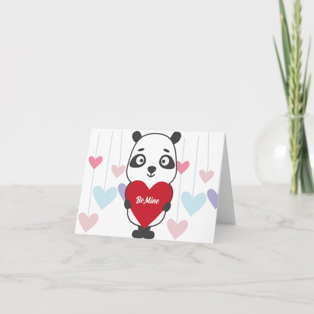 Remerciements Carte de jour personnalisée Panda Bear Valentines (Devant)