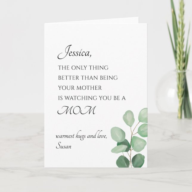 Remerciements Carte de jour pour les mères pleines de sens à la  (Devant)