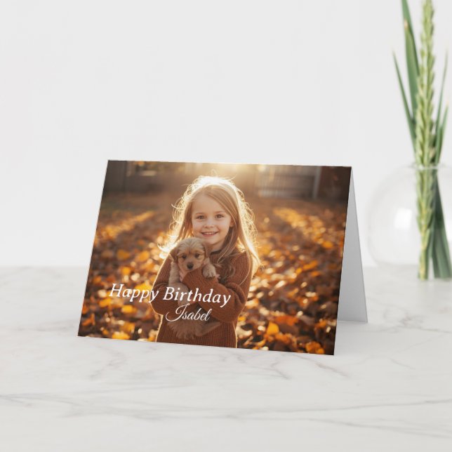 Remerciements Carte de joyeux anniversaire moderne simple avec p (Devant)
