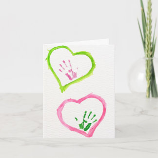 Remerciements Carte de la Saint-Valentin avec une empreinte de m
