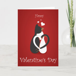 Remerciements Carte de la Saint-Valentin Chats avec queues de cœ