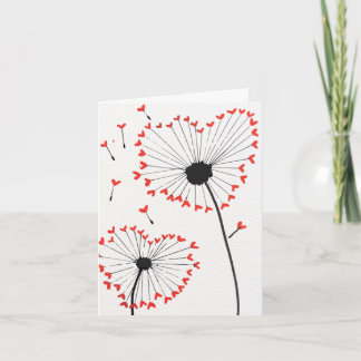 Remerciements Carte de la Saint-Valentin Dandelion Hearts