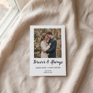 Remerciements Carte de mariage à écriture simple moderne Forever