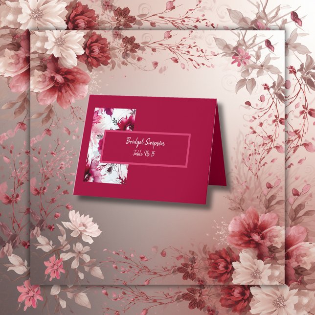 Remerciements Carte de mariage rose fuchsia abstraite (Créateur téléchargé)