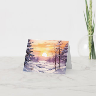Remerciements Carte de motivation Lever de soleil hivernal