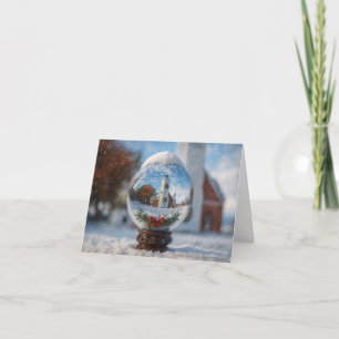 Remerciements Carte de Noël avec boule à neige de phare