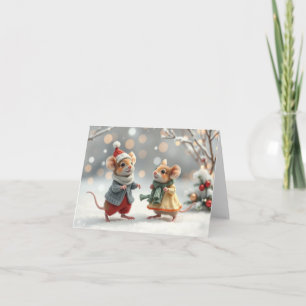 Remerciements Carte de Noël avec de Mignons Souris