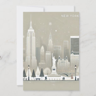 Remerciements Carte de Noël avec la statue de la Liberté embléma