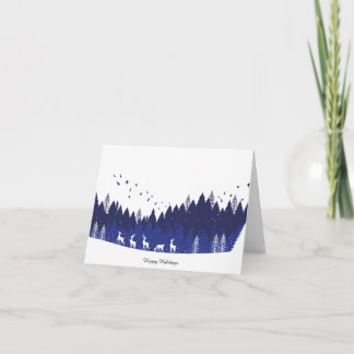 Remerciements Carte de Noël bleue
