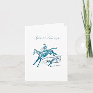 Remerciements Carte de Noël Chasse Campagne Cheval