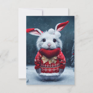 Remerciements Carte de Noël Cute Bunny