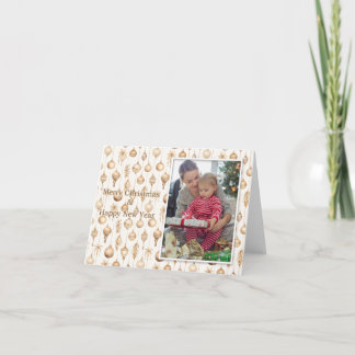 Remerciements Carte de Noël de l'ornement de Noël photo unique