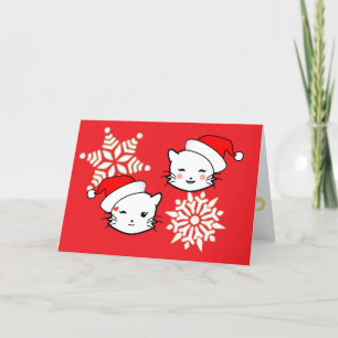 Remerciements Carte de Noël Emoji Cats