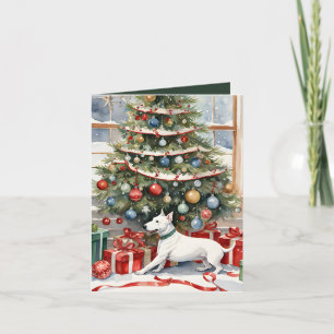 Remerciements Carte de Noël frolique et festive de Bull Terrier