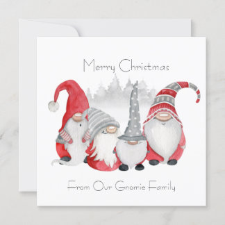 Remerciements Carte de Noël Gnomie