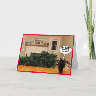 Remerciements Carte de Noël Humour Kitty