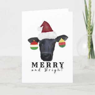 Remerciements Carte de Noël Merry & Bright Cow