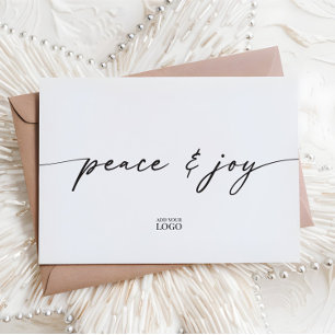 Remerciements Carte de Noël moderne de marque Peace & Joy