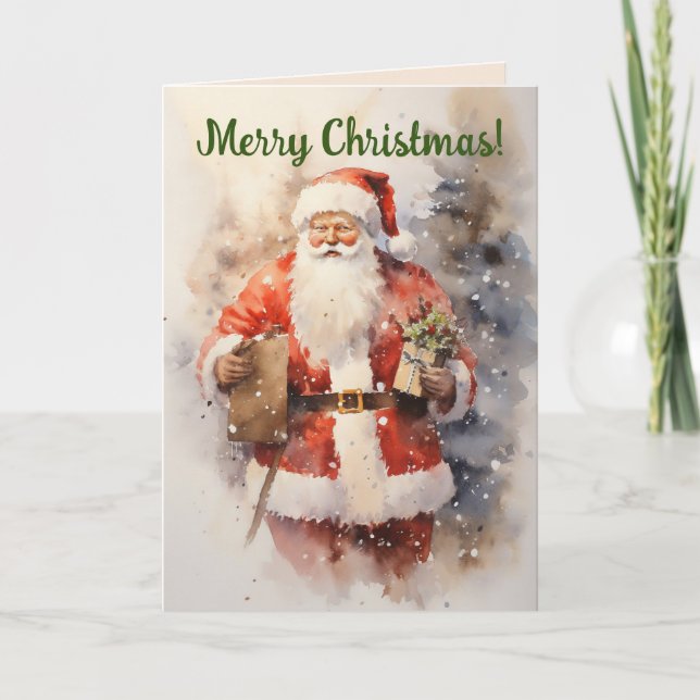 REMERCIEMENTS CARTE DE NOËL PÈRE NOËL ANCIENNE (Devant)