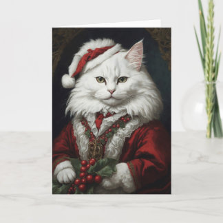 Remerciements Carte de Noël père Noël Cat