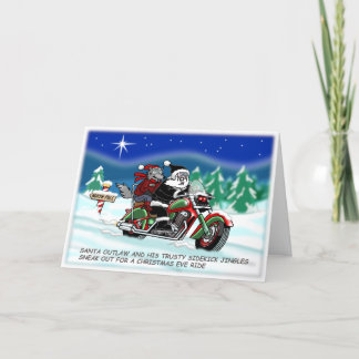 Remerciements Carte de Noël père Noël Outlaw