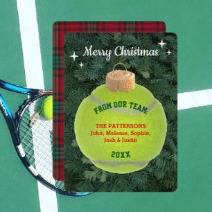 Remerciements Carte de Noël personnalisée du fan de tennis