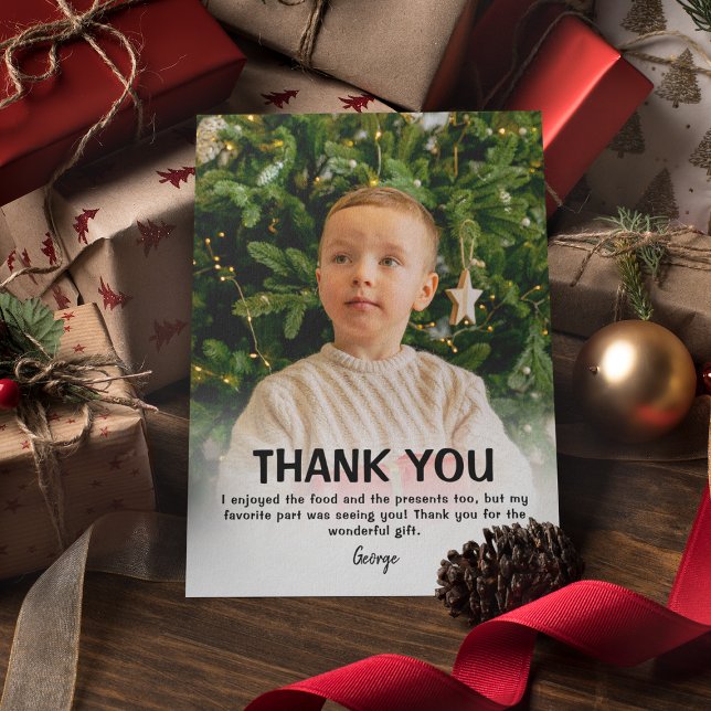 Remerciements Carte de Noël photo pour enfants modernes | Carte  (Créateur téléchargé)