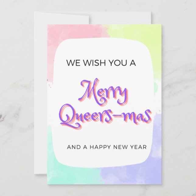 Remerciements Carte de Noël Queer LGBTQ+ (Devant)