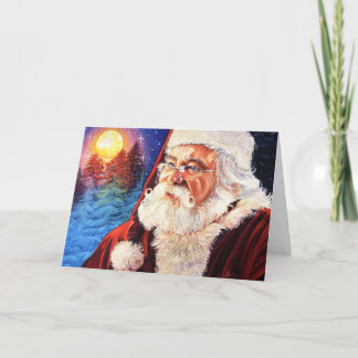 Remerciements Carte de Noël Santa au clair de lune