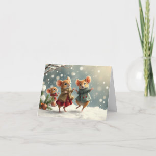 Remerciements Carte de Noël Souris Mignonnes
