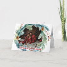 Carte de Noël Watercolor Wire