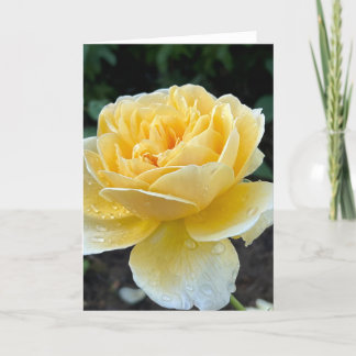 Remerciements Carte de note blanche Rose de thé jaune
