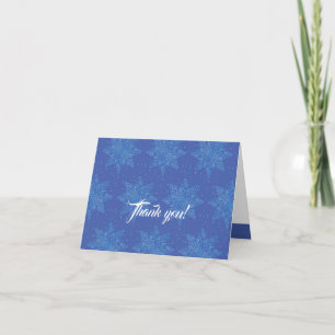 Remerciements Carte de note Customisée Blue Snowflake d'hiver