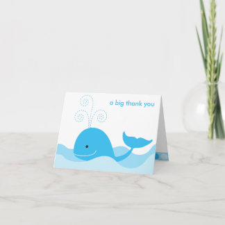 Remerciements Carte de note de baleine bleue