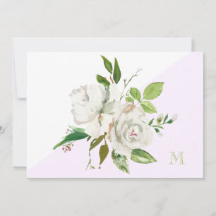 Remerciements Carte de note de monogramme floral d'aquarelle bla