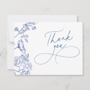 Remerciements Carte de note de remerciement bleue