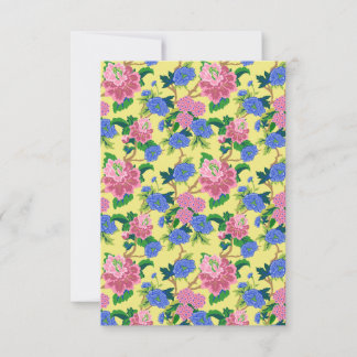 Remerciements Carte de note florale flanc Preppy Chinoiserie